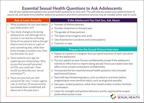 essential sexual health questions to ask adolescents