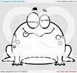 Chubby Drunk Frog Clipart Cartoon Outlined Coloring Vector Thoman Cory sketch template