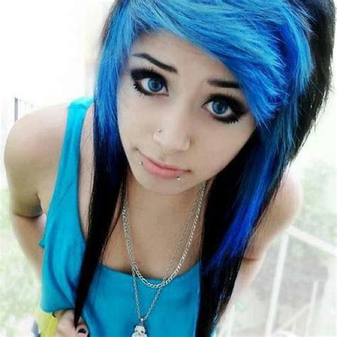 emo girls with black hair and blue eyes inspiration