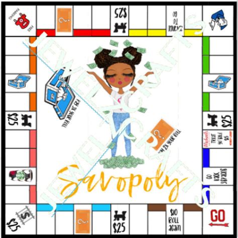 savopoly board printable budget game etsy