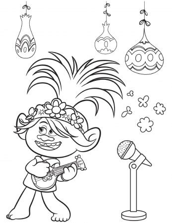 poppy  rainbow coloring page trolls coloring home
