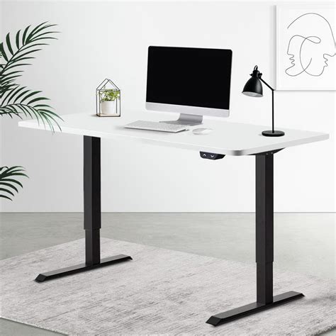 artiss cm white height adjustable electric motorised standing desk