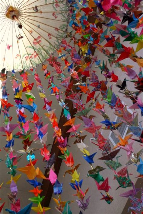 cranes origami embroidery origami