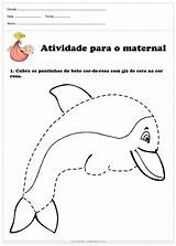 Maternal Atividade Boto Tracejado Cubra Pontinhos sketch template