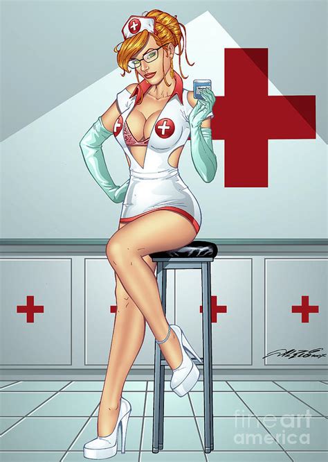 sexy nurse by al rio mixed media by al rio