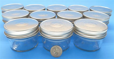 Set Of 12 4 Oz Mason Jars With Smooth Sides Easy To