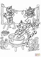 Kittens Coloring Little Three Mittens Lost Their Printable Pages Coloriage Nursery Supercoloring Trois Template Rhymes Popular sketch template