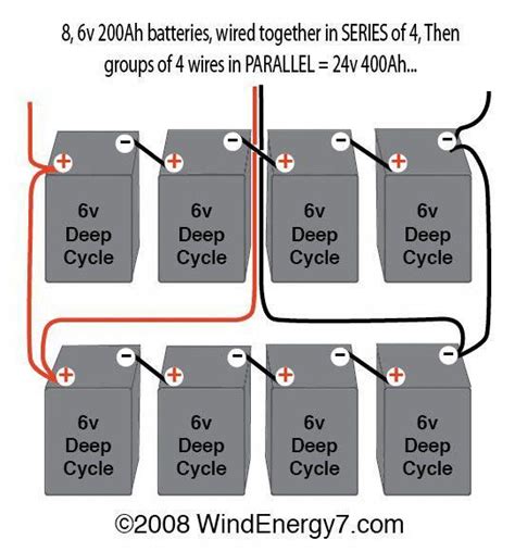 wiring multiple  volt batteries    voltage   battery bank   ah