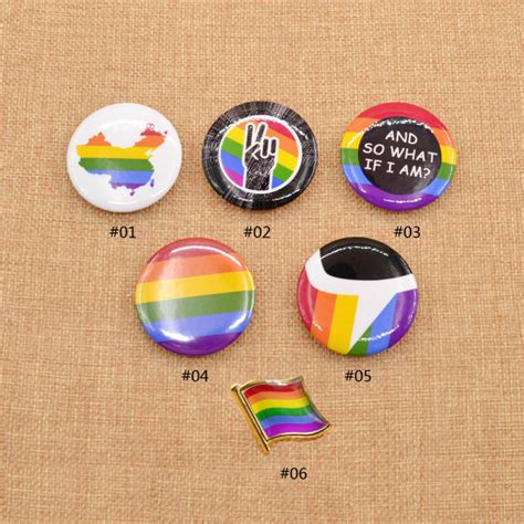 lgbt badge brooch pin lesbian gay pride rainbow lapel pin