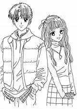 Coloring Anime Boy Pages Girl Print Printable Couple Colouring Guy People Cute Color Boys Kids Girls Characters Chibi Adult Trendy sketch template