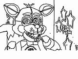 Foxy Funtime Freddy Getcolorings Colorin sketch template