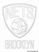 Nets Brooklyn Logo Coloring Nba Pages Sport Drawing Print Printable Color Silhouettes sketch template