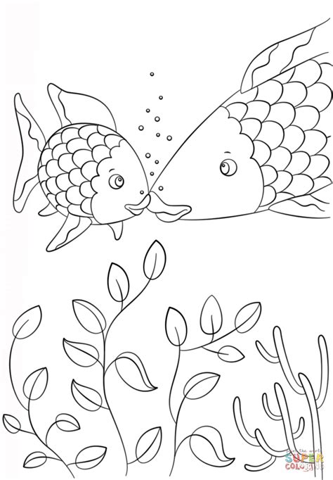 gambar rainbow fish crawfish small coloring page  click pages