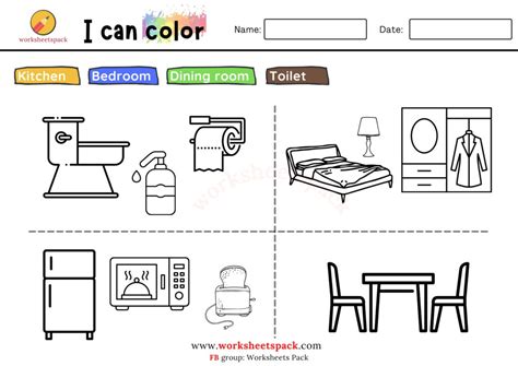 printable rooms   house coloring pages worksheetspack