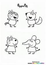 Coloring Peppa Suzzy Sheep sketch template