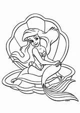 Ariel Mermaid Coloring Little sketch template
