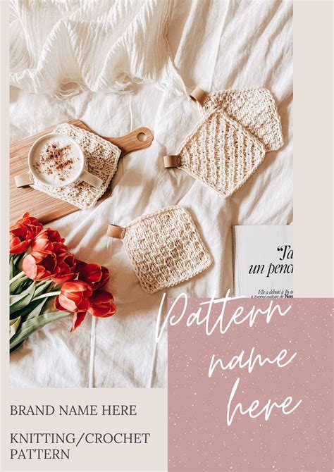 knitting pattern template canva template crochet pattern template