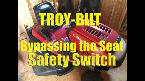 bypass  seat safety switch   troy bilt lawn tractor youtube