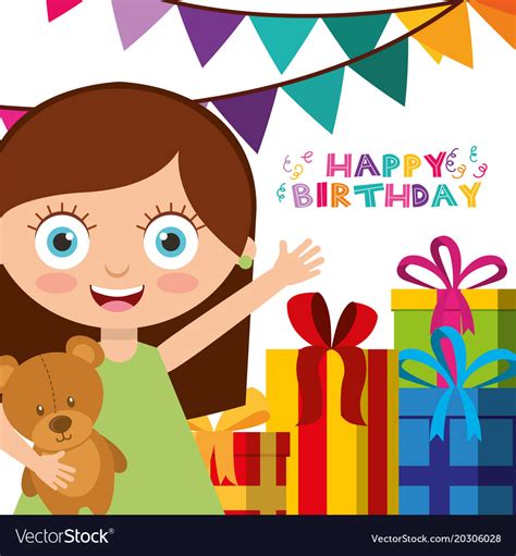 happy birthday card  kids royalty  vector image