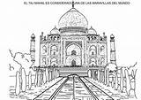 Taj Mahal Quilling Coloring Drawings Painting sketch template