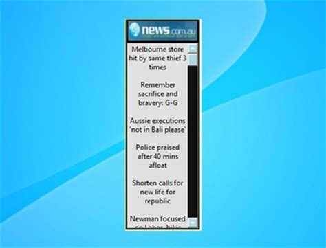 australian news rss feed windows desktop gadget