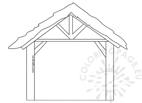 nativity stable coloring page
