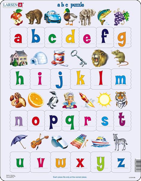 larsen puzzles lowercase alphabet letters educational jigsaw puzzle