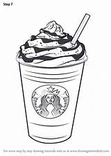 Starbucks Coloring Frappuccino Draw Drawing Pages Coffee Frap Frappucino Step Drawingtutorials101 Tumblr Drawings Cute Printable Drink Sheets Logo Food Tutorials sketch template