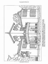 Coloring Pages Victorian Houses House Book Colouring Adult Books History Dover Stress Printablecolouringpages Color sketch template