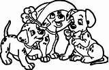 Coloring Dalmatian Puppy Dog Three Cute Wecoloringpage sketch template