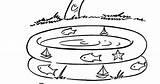 Pool Coloring Pages Child Summer sketch template