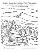 Coloring Mountains Pages Park National Smoky Sequoia Color Kids Sheets Mountain Printable Colouring Adult Book Worksheet Online Print Drawing Adults sketch template