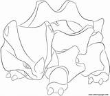 Pokemon Rhyhorn Coloring Pages Printable Drawing Color Info sketch template