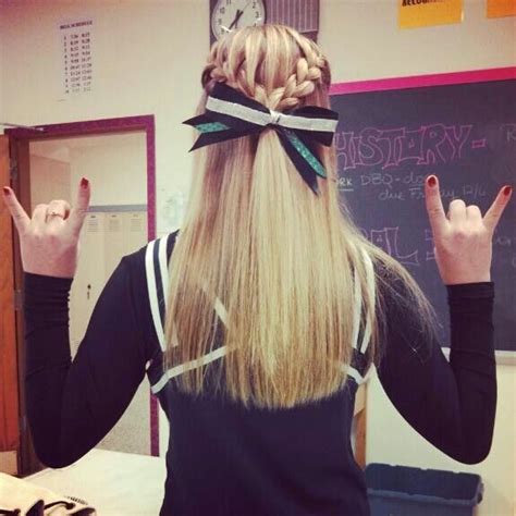 cheer hair french braids to bow cheer in 2019 game day hair cute cheer hairstyles
