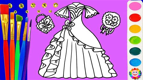 cute colouring pages dresses