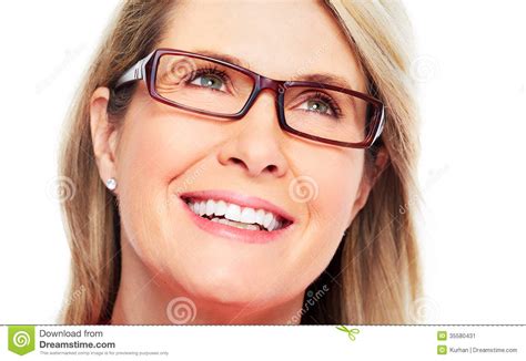 Beautiful Senior Woman Wearing Eyeglasses Stock Image Image 35580431