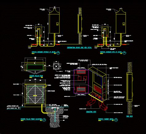 distribution board side view detail dwg detail  autocad designs cad