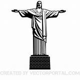 Vector Christ Statue Jesus Rio Janeiro Brazil Graphics Redeemer Religious Vectors Sketch Template Illustrations Coloring sketch template