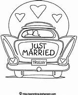Married Just Wedding Coloring Printable Clip Pages Car Clipart Newlyweds Link Print Size Click sketch template
