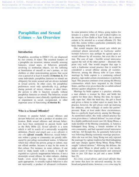 pdf paraphilias and sexual crimes an overview