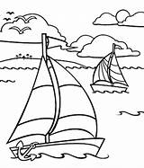 Ocean Coloring Pages Sailing Printable Kids sketch template
