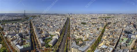 aerial view  paris france stock image  science photo library