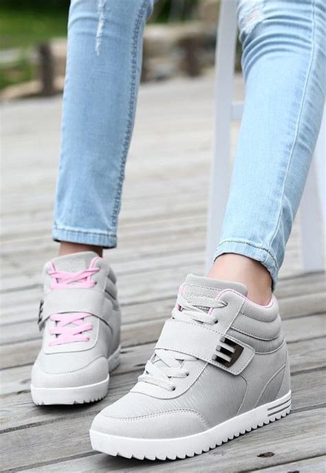 womens grey lace  sport shoe sneakers boot lace  velcro style  toe design mesh