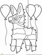 Pinata Coloring Piñata Donkey sketch template