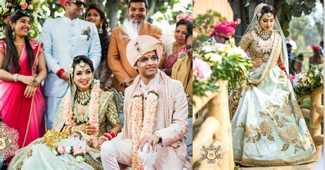 gorgeous delhi wedding   bride   offbeat lehenga colour