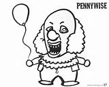 Pennywise Coloring Pages Stephen King Printable Kids Color sketch template