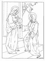 Visitation Mary Zechariah Annunciation Nanak Familyfeastandferia Elisabeth Rosary Maria sketch template