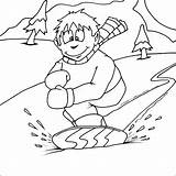 Coloring Snowboard Snowboarding Boy Sports Print People sketch template