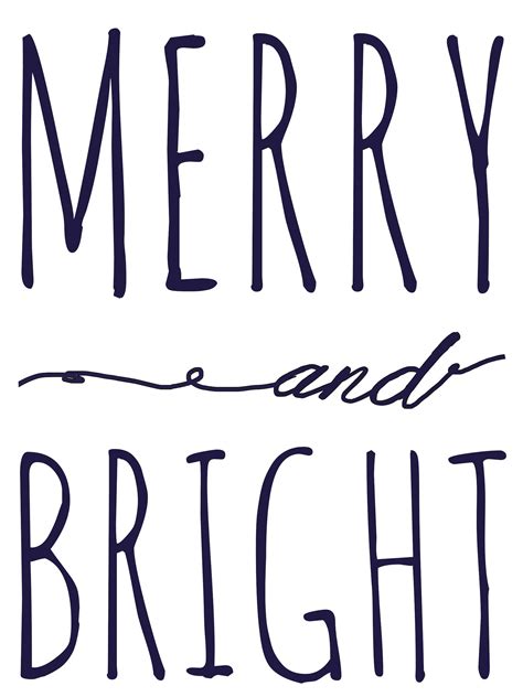 merry  bright  printable template christmas stencils