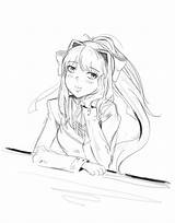 Doki Literature Club Coloring Monika Search Pages Again Bar Case Looking Don Print Use Find Top sketch template